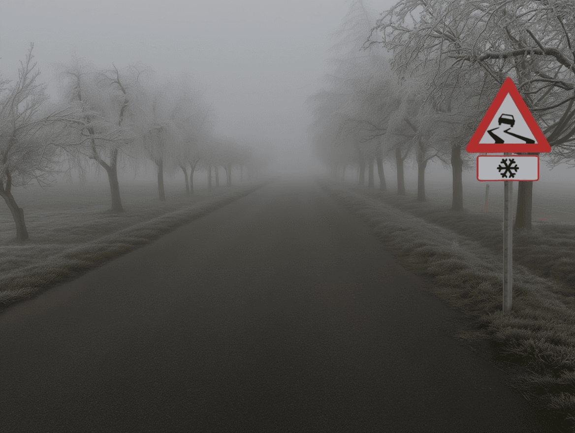 Trafiksituation: Du kører 80 km/t. Temperaturen er omkring frysepunktet. Hvordan vil du fortsætt…