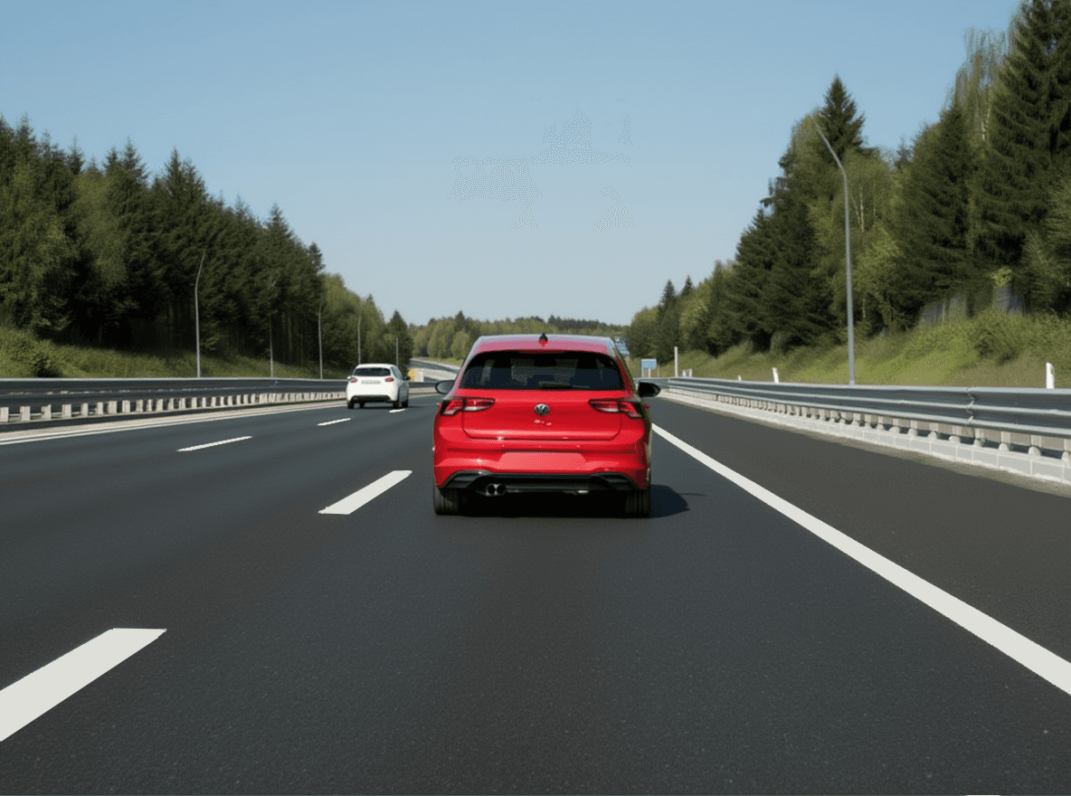 Trafiksituation: Du er på vej til at flette ind på motorvejen, men den forankørende bil tøver og…