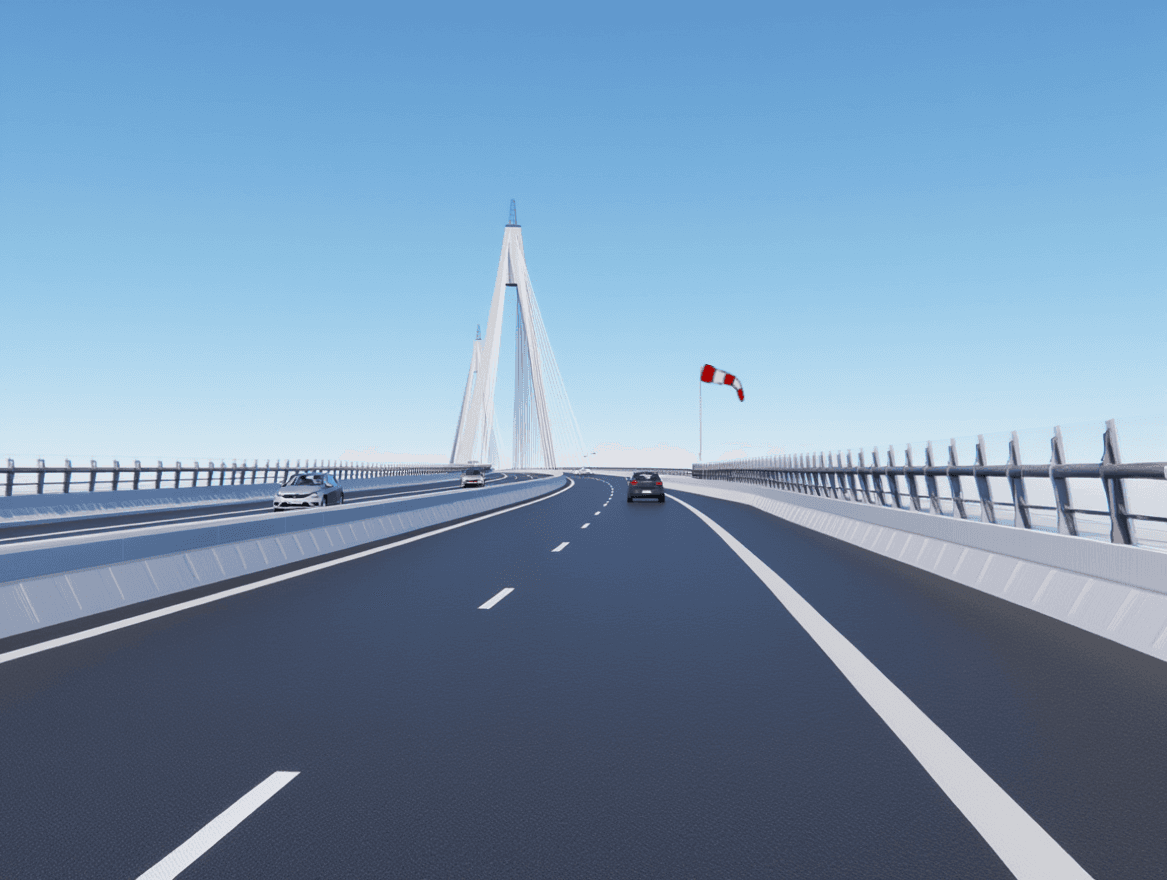 Trafiksituation: Du kører på motorvejen og har sat hastigheden ned til 100 km/t på grund af kraf…