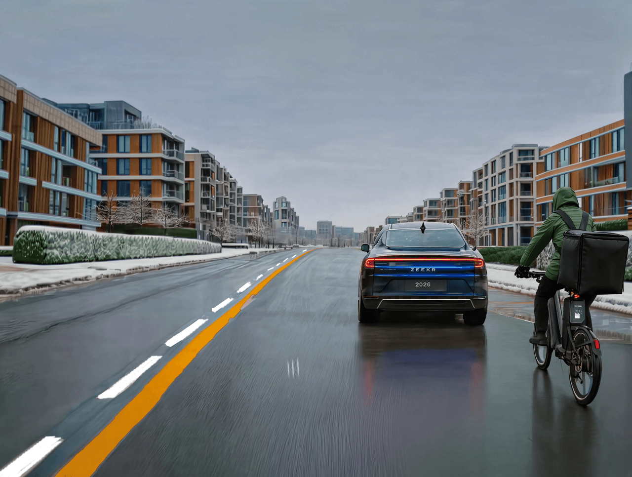 Trafiksituation: Du har indhentet den forankørende bil, som kører langsomt. Der er ingen kørende…