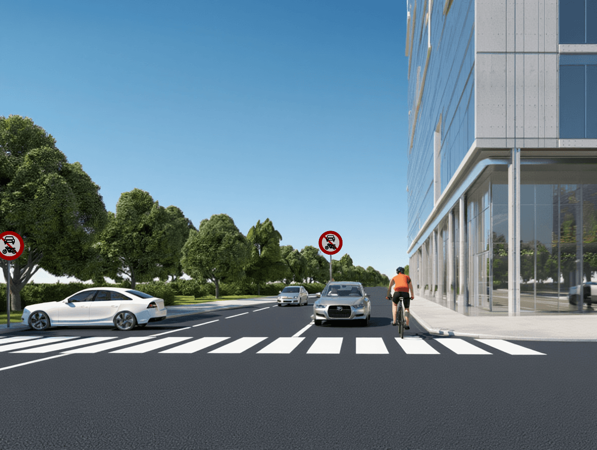 Trafiksituation: Du vil gerne fortsætte ligeud. Der er ingen kørende bagude. Hvad skal du være s…